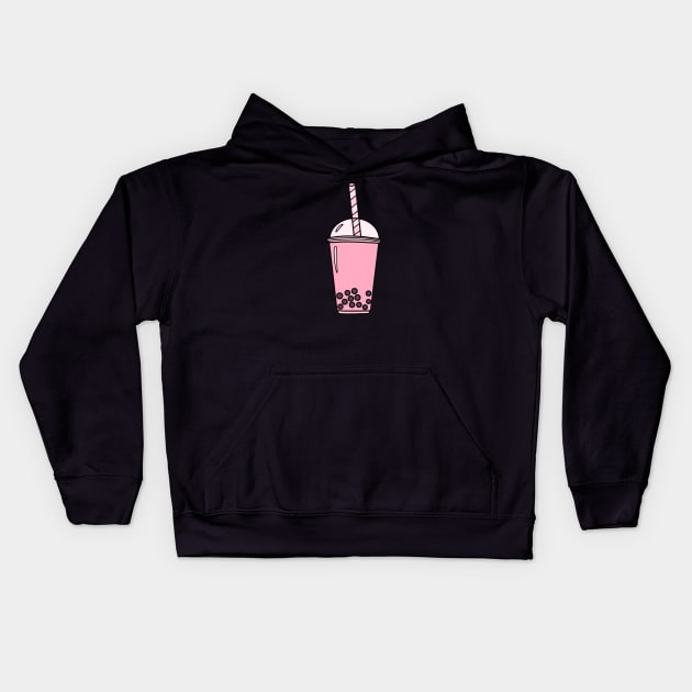 Bubble Tea Kids Hoodie by Kelly Louise Art